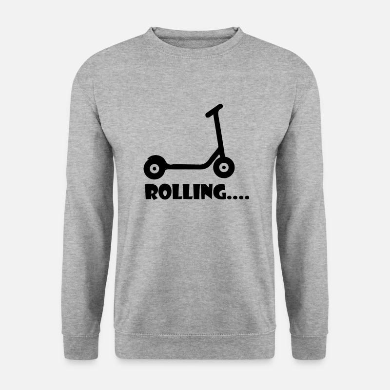 E-Scooter Roller Scooter - Unisex Pullover - Weißgrau meliert