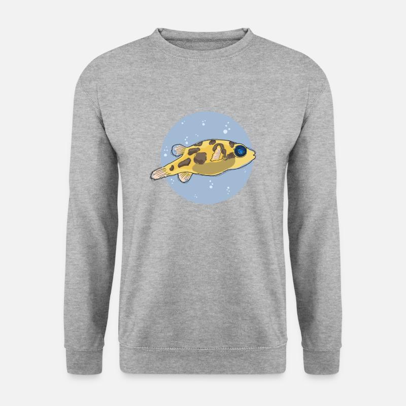 Pea Puffer ,puffer, kugelfisch - Unisex Pullover - Weißgrau meliert