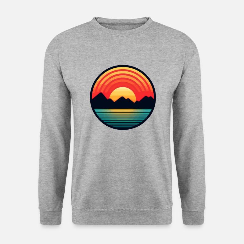 Sonnenuntergang - Unisex Pullover - Weißgrau meliert