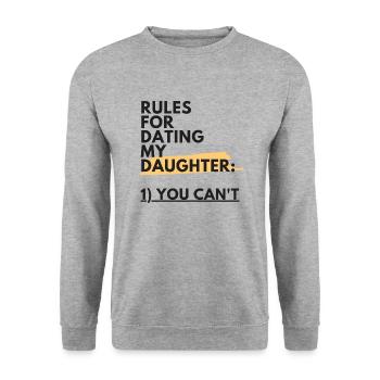 Règles en vertu desquelles vous pouvez sortir ma fille - Sweat-shirt Unisexe - gris chiné - Devant - Alina (178cm) & Michal (187cm)