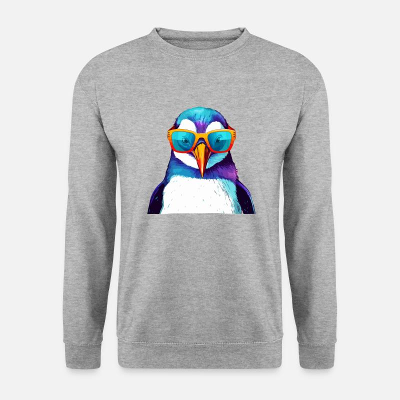 Ral der Pinguin - Unisex Pullover - Weißgrau meliert