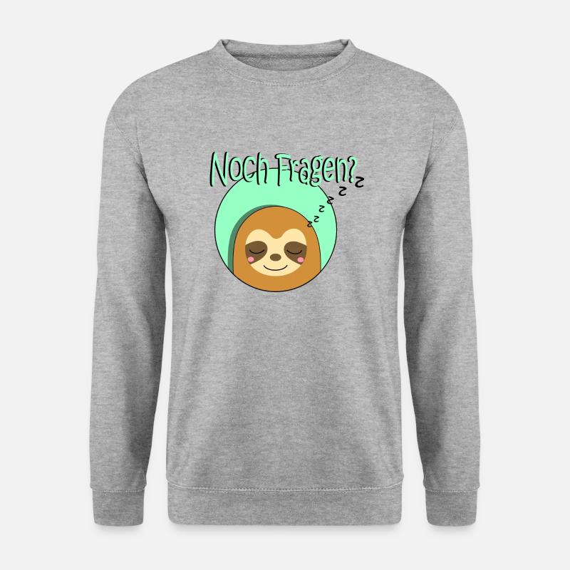 Noch Fragen? Faultier schläft...zzzZZZZ - Unisex Pullover - Weißgrau meliert