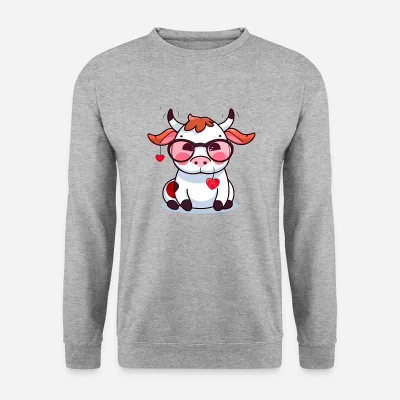 Lala, die Kuh - Unisex Pullover - Weißgrau meliert