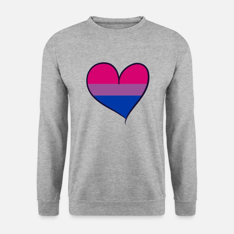 Bisexual pride heart - Unisex Pullover - Weißgrau meliert