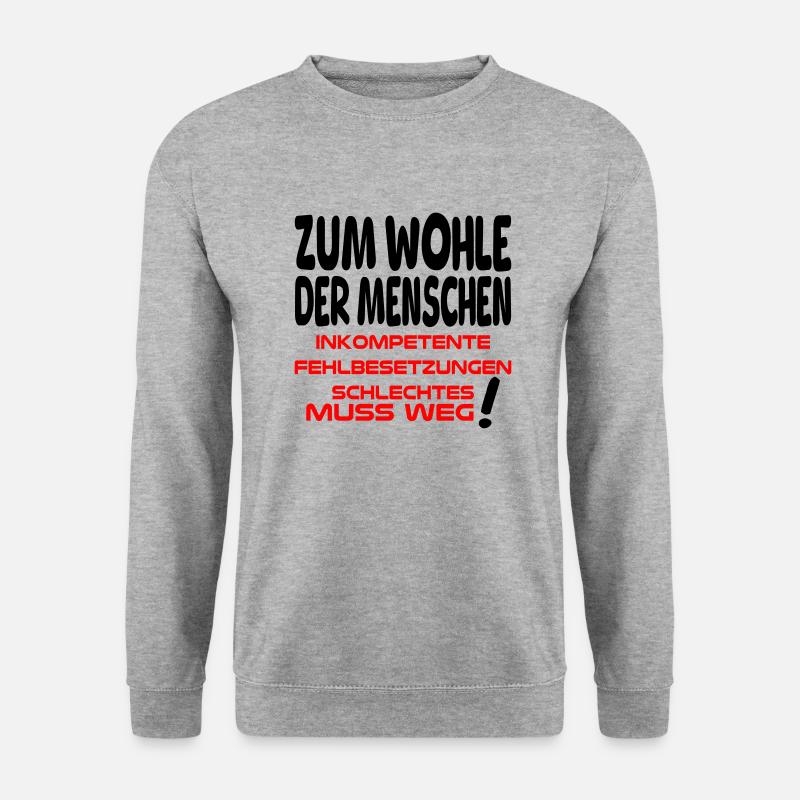 zum Wohle der Menschen II - Unisex Pullover - Weißgrau meliert