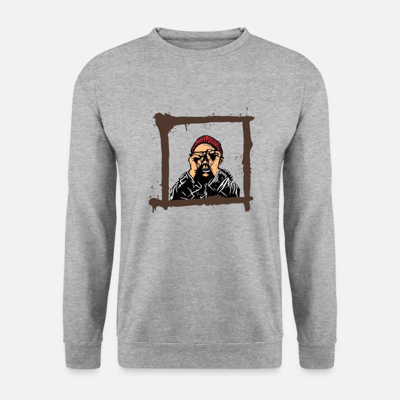 man - Unisex Pullover - Weißgrau meliert