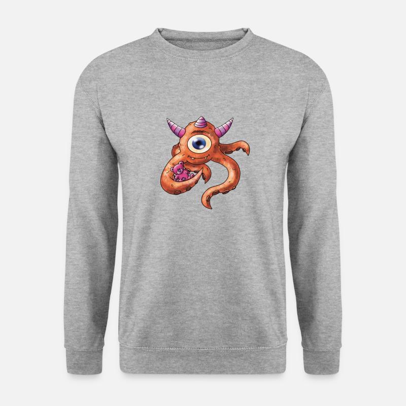 Zyklopen-Monster - Unisex Pullover - Weißgrau meliert