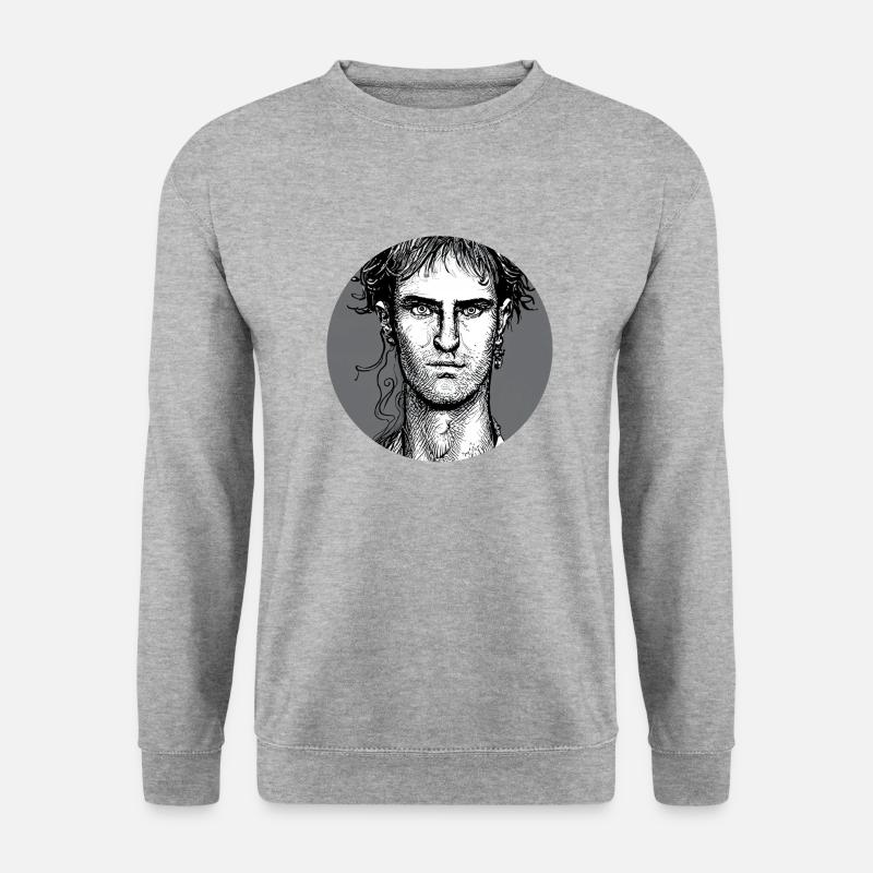 S/W Abstract Men Portrait - Unisex Pullover - Weißgrau meliert