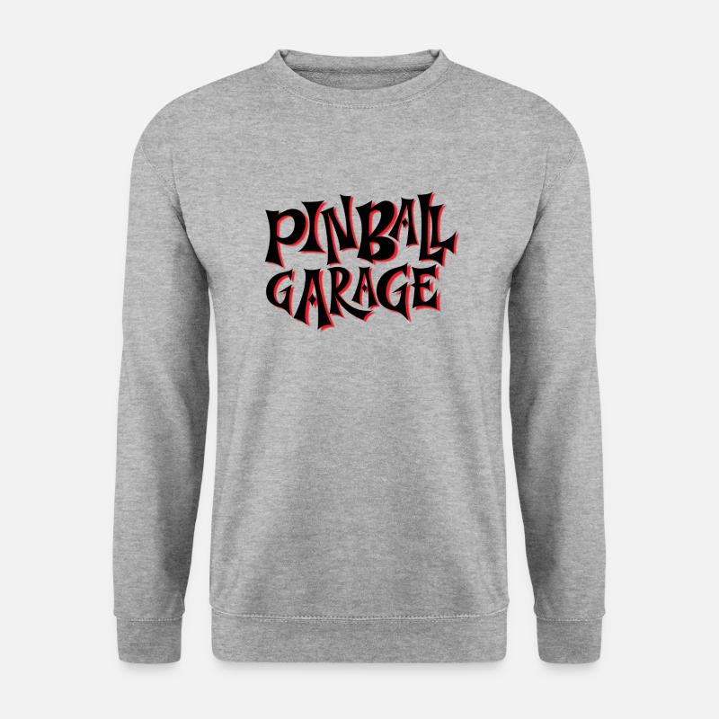 Pinball Garage gruselig Schriftzug - Unisex Pullover - Weißgrau meliert