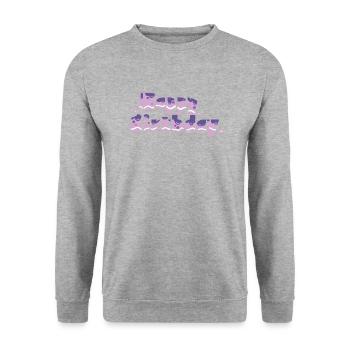 Geburtstag - Unisex Pullover - Weißgrau meliert - Vorne - Alina (178cm) & Michal (187cm)