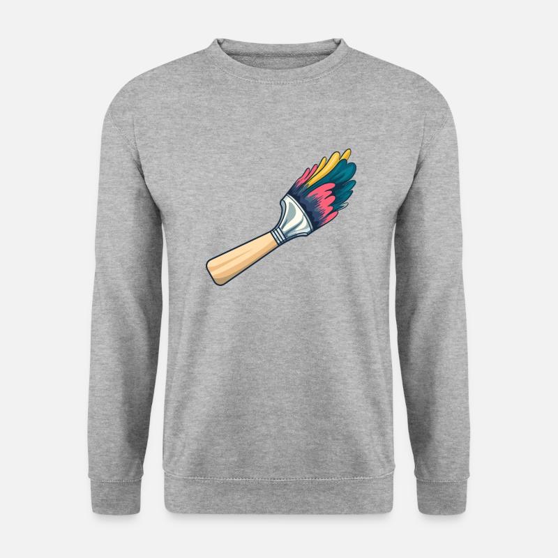 Pinsel für Maler - Unisex Pullover - Weißgrau meliert