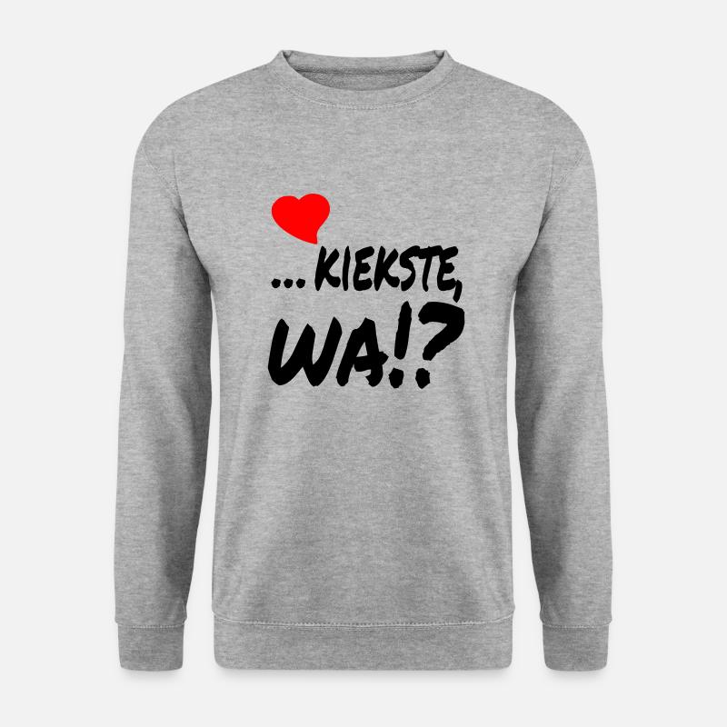 herzlich kiekste wa - Unisex Pullover - Weißgrau meliert