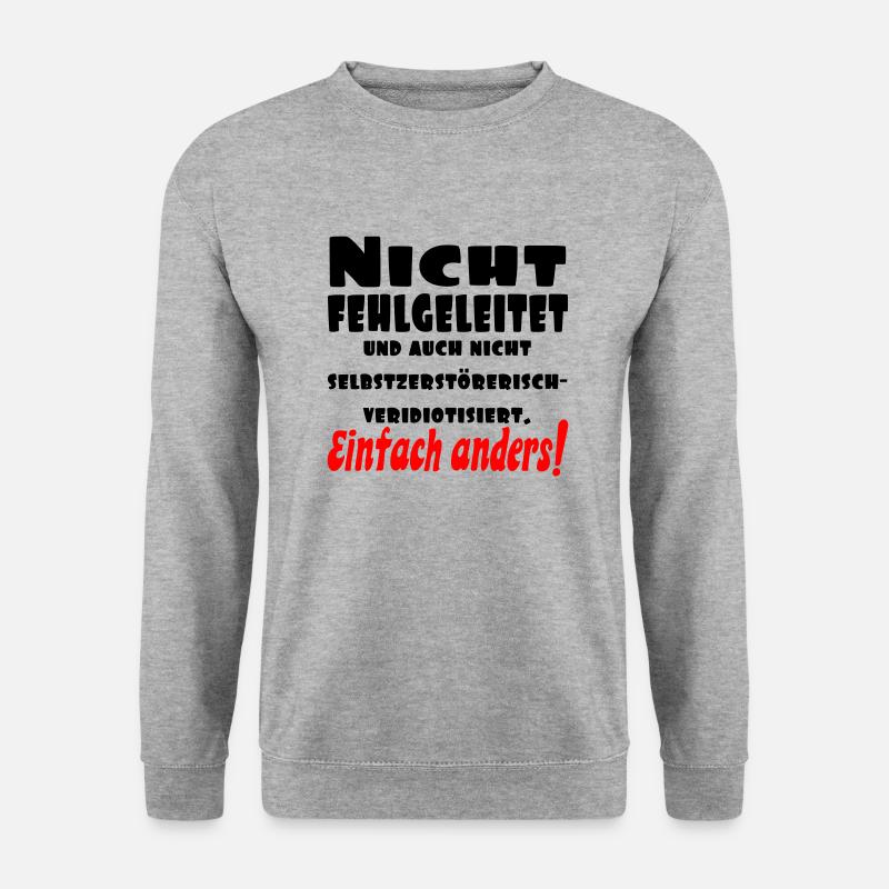 Nicht fehlgeleitet - Unisex Pullover - Weißgrau meliert