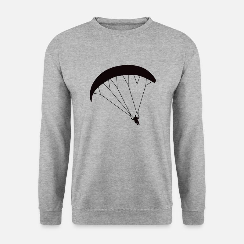 Gleitschirmflieger Siluette - Unisex Pullover - Weißgrau meliert