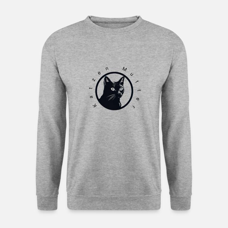 katzen mutti - Unisex Pullover - Weißgrau meliert