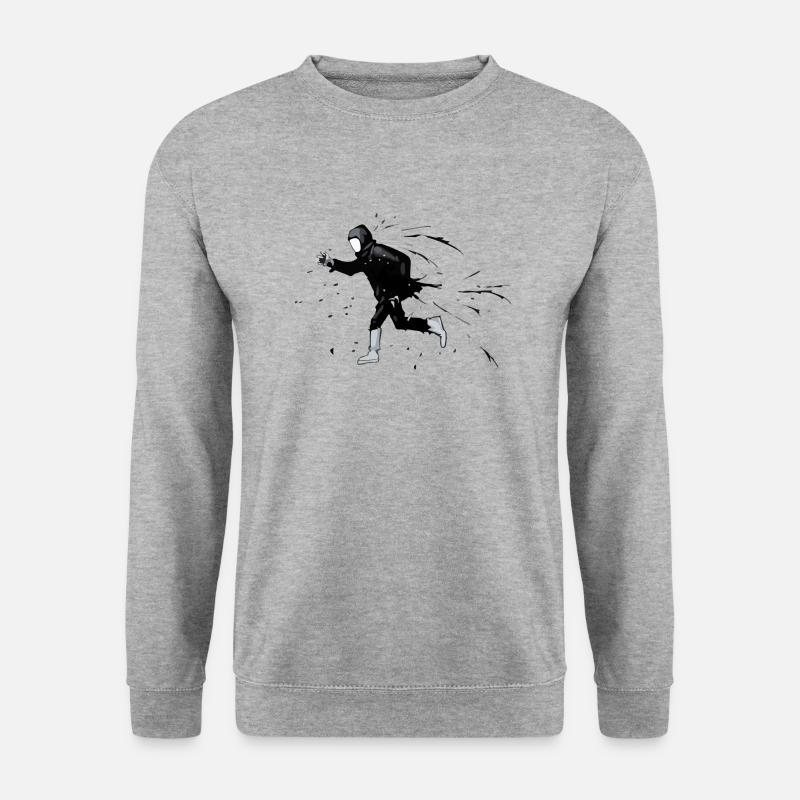 Theo Straßenkunst - Unisex Pullover - Weißgrau meliert