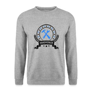 Handwerker - Unisex Pullover - Weißgrau meliert - Vorne - Alina (178cm) & Michal (187cm)