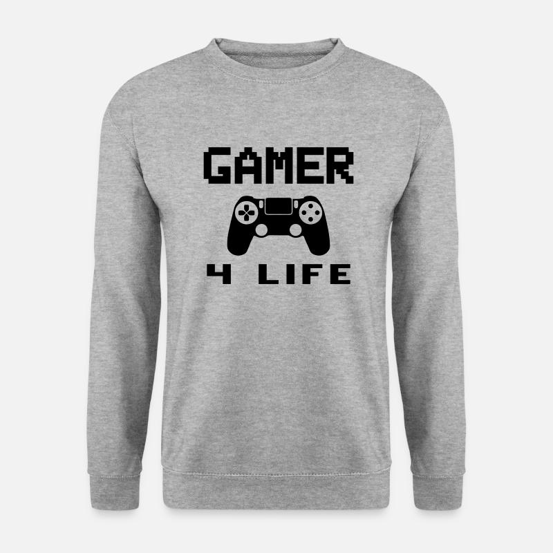 gamer 4 life - Unisex Pullover - Weißgrau meliert