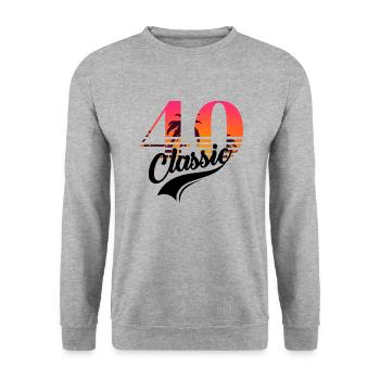 Vintage 1940-40th anniversary - Unisex Sweatshirt - salt & pepper - Front - Alina (178cm) & Michal (187cm)