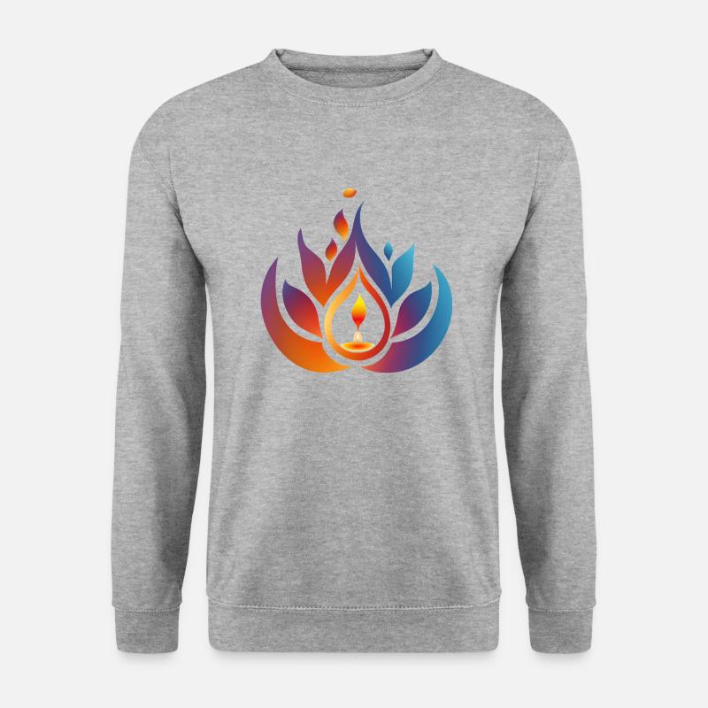 Happy Diwali - Unisex Pullover - Weißgrau meliert