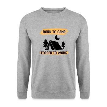 Camping Gift Caravan Camp Tents Motorhome - Unisex Sweatshirt - salt & pepper - Front - Alina (178cm) & Michal (187cm)