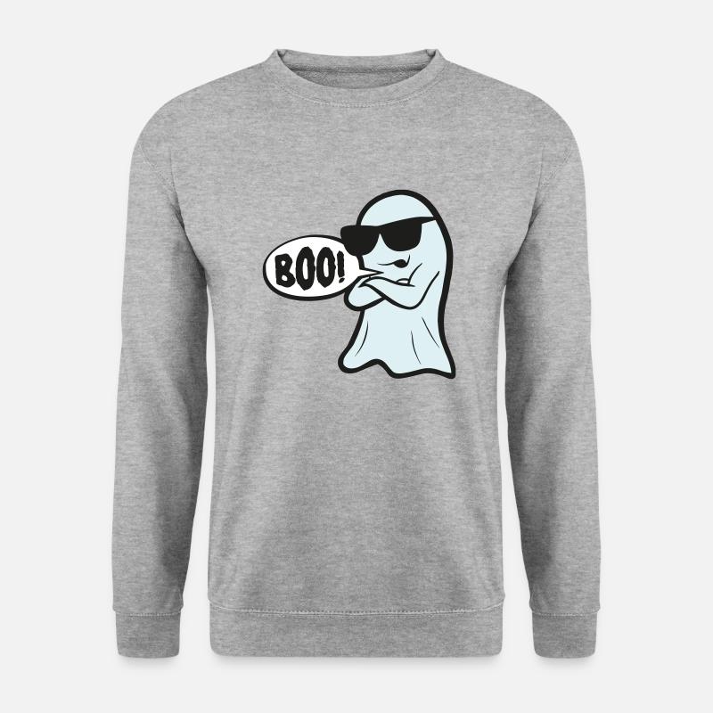 Boo - Unisex Pullover - Weißgrau meliert