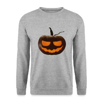 Citrouille d’Halloween - Sweat-shirt Unisexe - gris chiné - Devant - Alina (178cm) & Michal (187cm)