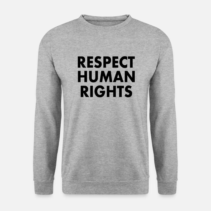 Respect human rights - Unisex Pullover - Weißgrau meliert