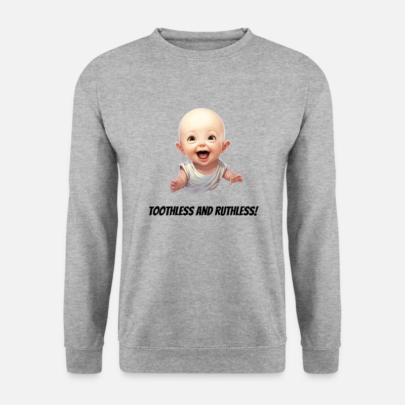 Zahnlos und rücksichtslos! - Unisex Pullover - Weißgrau meliert