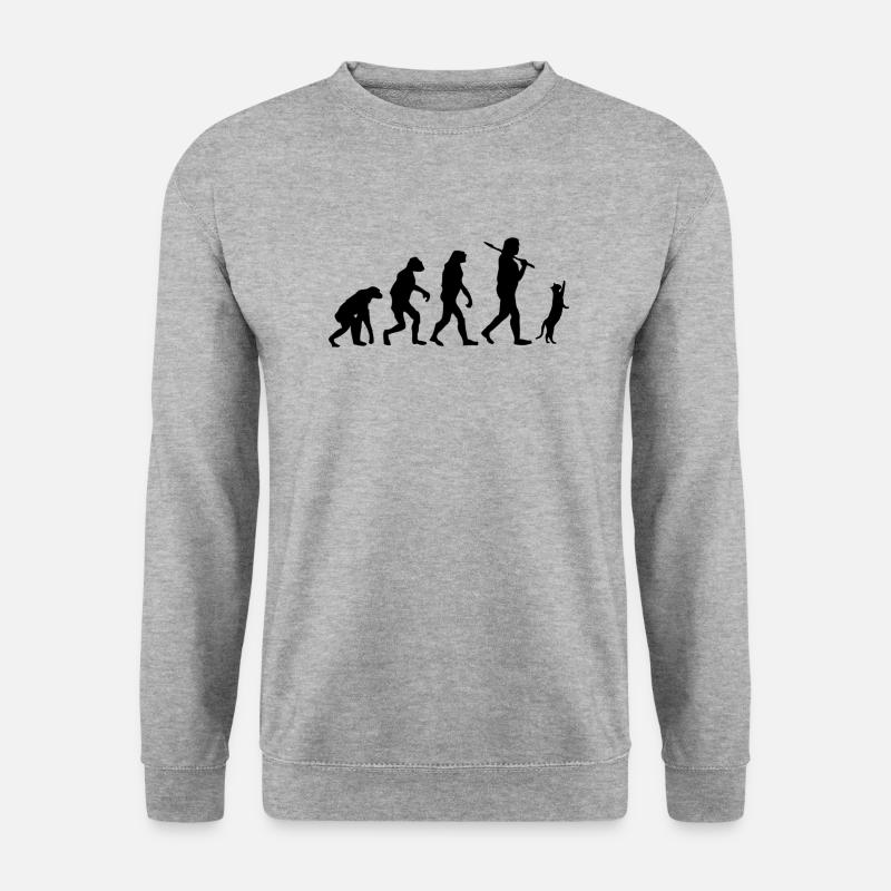 Katze - Unisex Pullover - Weißgrau meliert