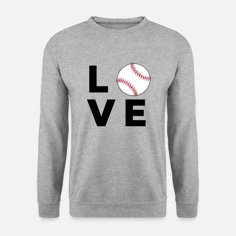 Baseball-Liebe - Unisex Pullover - Weißgrau meliert