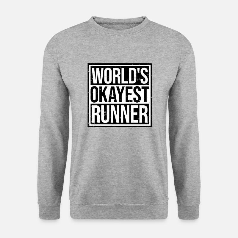 Worlds Okayest Runner Weltweit okayester Läufer - Unisex Pullover - Weißgrau meliert