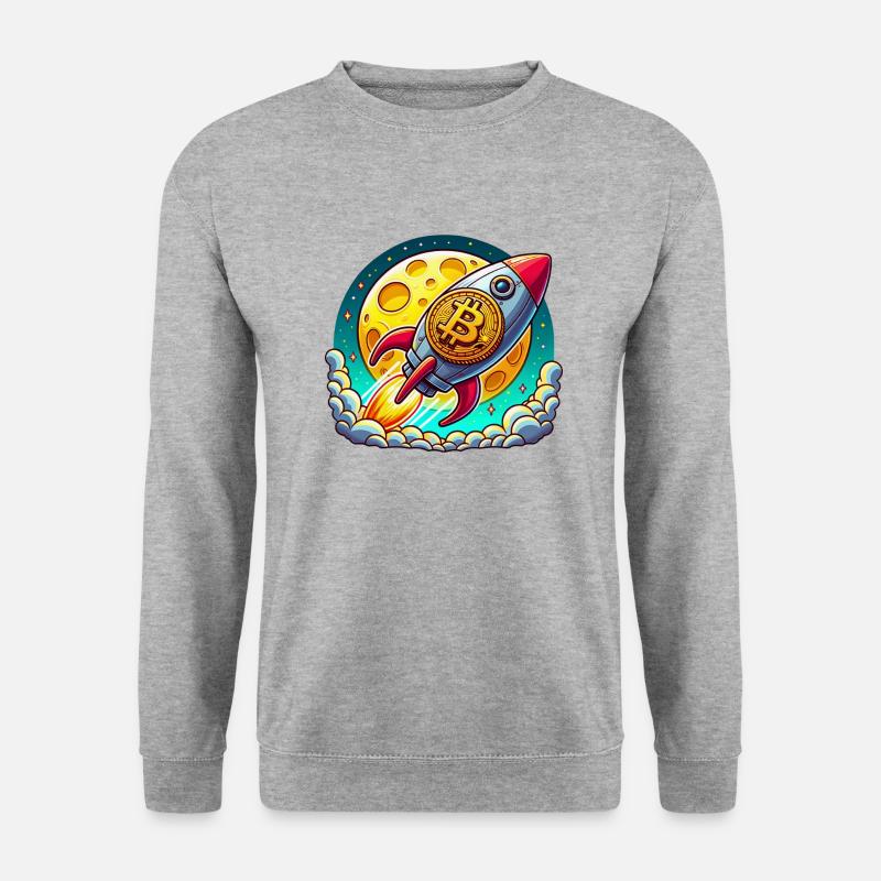 To the Moon! 🚀 Bitcoin Rocket - Unisex Sweatshirt - salt & pepper