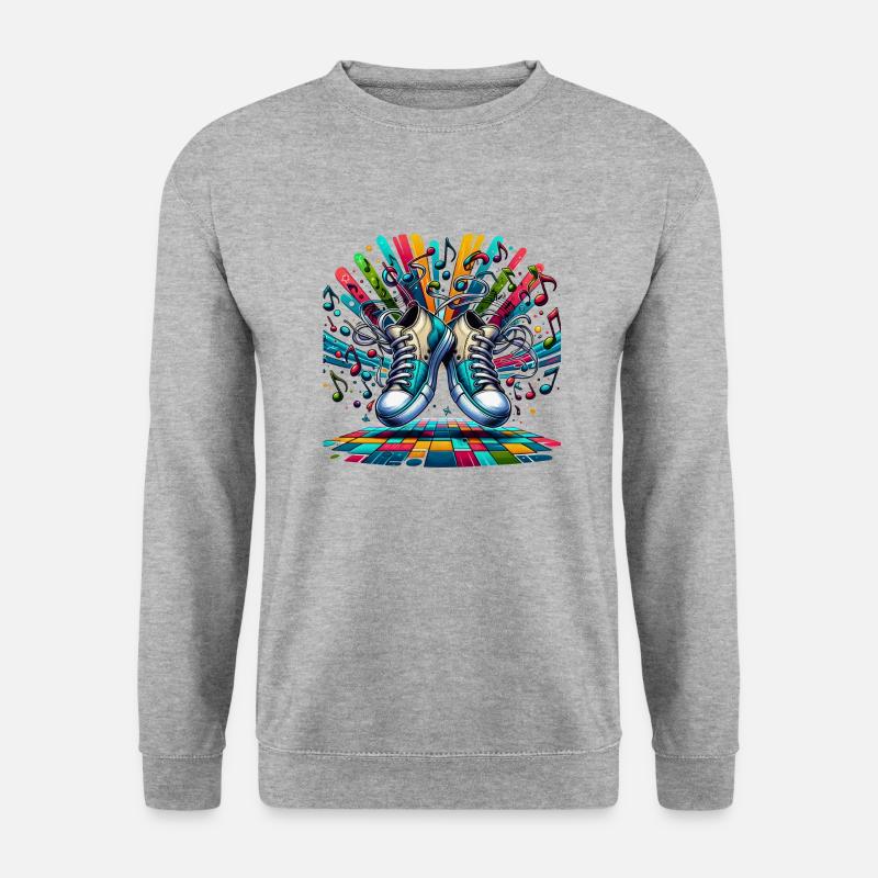 Rhythm Steps: Playful Dancing Sneakers - Unisex Sweatshirt - salt & pepper
