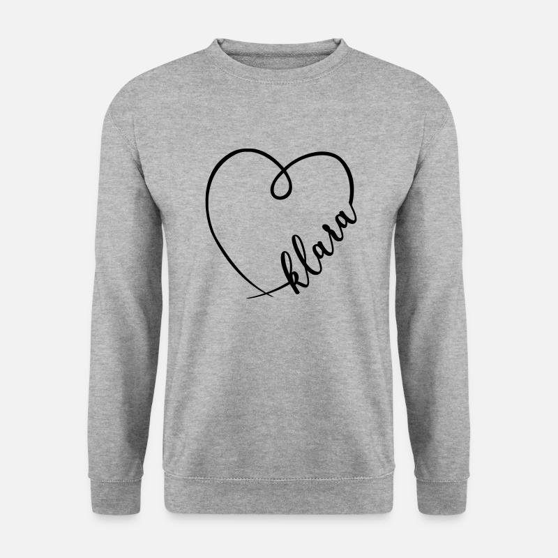 Klara Imię Kaligrafia Serce - Bluza unisex - biało-szary melanż