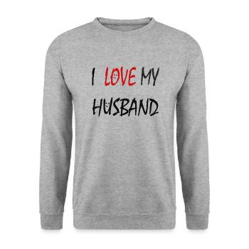 J’aime mon mari - Sweat-shirt Unisexe - gris chiné - Devant - Alina (178cm) & Michal (187cm)