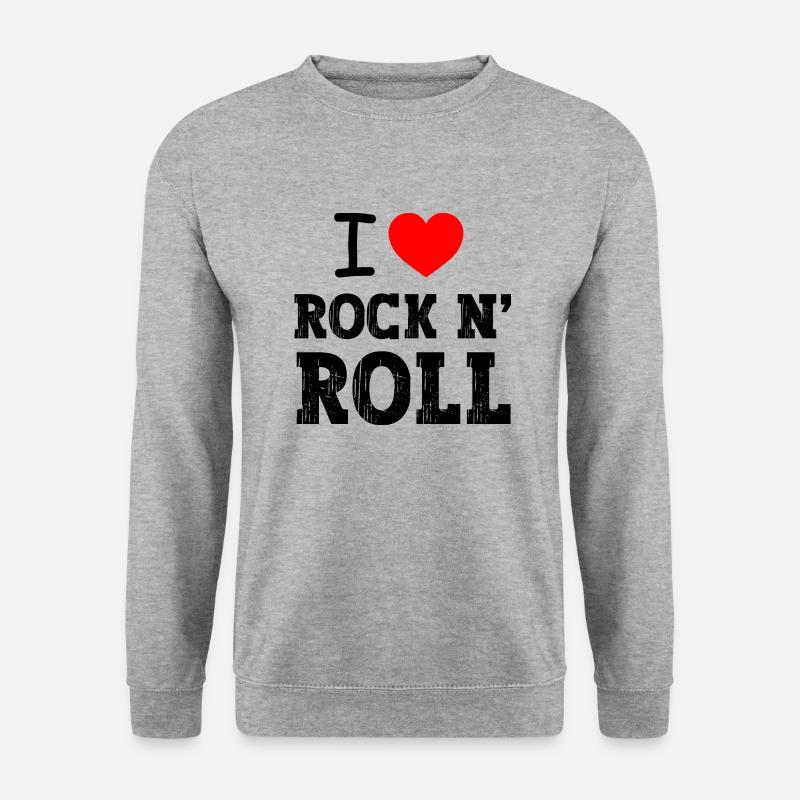 Ich liebe Rock 'n' Roll - Unisex Pullover - Weißgrau meliert