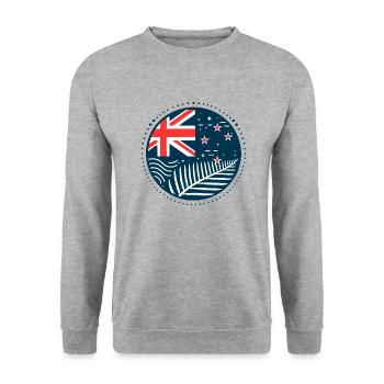 New Zealand Aotearoa Kiwi 7 - Unisex Sweatshirt - salt & pepper - Front - Alina (178cm) & Michal (187cm)