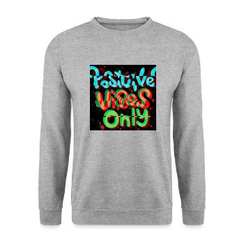 Positive Vibes - Unisex Pullover - Weißgrau meliert - Vorne - Alina (178cm) & Michal (187cm)
