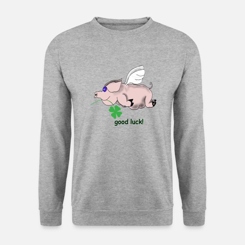 good luck - Unisex Pullover - Weißgrau meliert