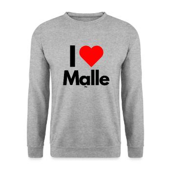 Malle I love Malle - Unisex Pullover - Weißgrau meliert - Vorne - Alina (178cm) & Michal (187cm)