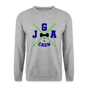 jga crew - Unisex Pullover - Weißgrau meliert - Vorne - Alina (178cm) & Michal (187cm)
