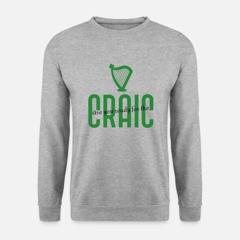 Fête de la Saint-Patrick 'Craic' design vert - Sweat-shirt Unisexe - gris chiné