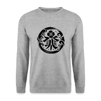 Écusson du Clan des Fleurs - Sweat-shirt Unisexe - gris chiné - Devant - Alina (178cm) & Michal (187cm)