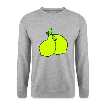 lemons - Unisex Sweatshirt - salt & pepper - Front - Alina (178cm) & Michal (187cm)