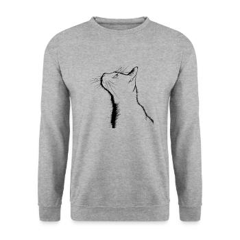Cat, Cat Motif - Unisex Sweatshirt - salt & pepper - Front - Alina (178cm) & Michal (187cm)