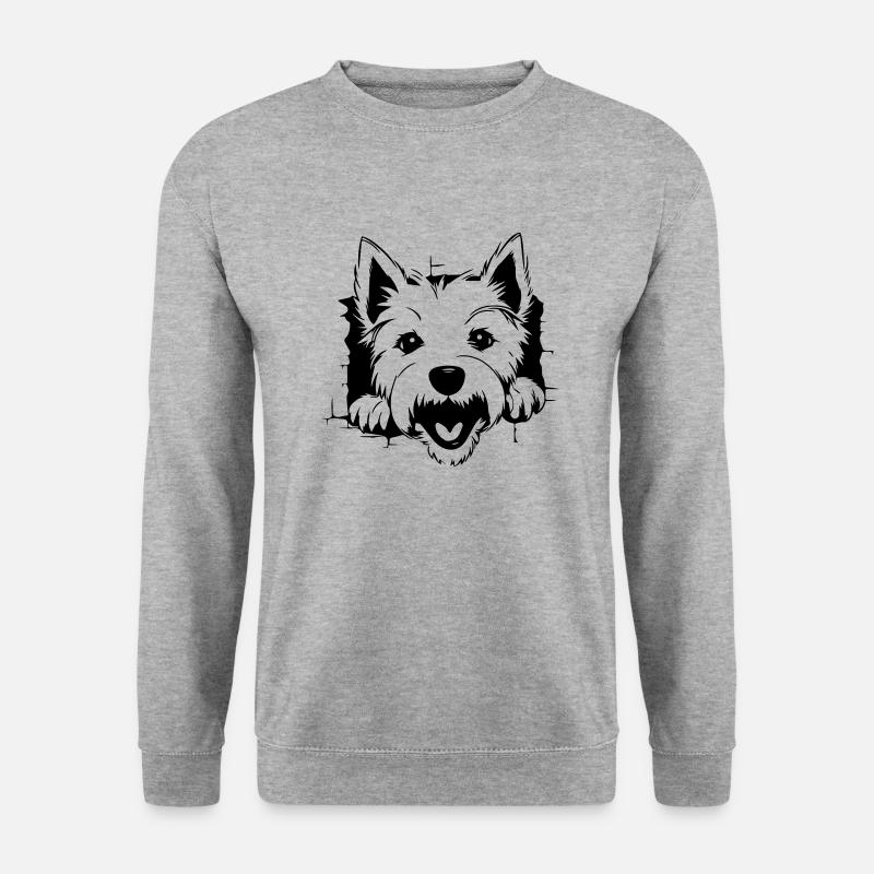 Terrier - Unisex Pullover - Weißgrau meliert