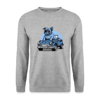Dog Bulldog Animals Puppy Cute Dog Watercolor Art - Unisex Sweatshirt - salt & pepper - Front - Alina (178cm) & Michal (187cm)
