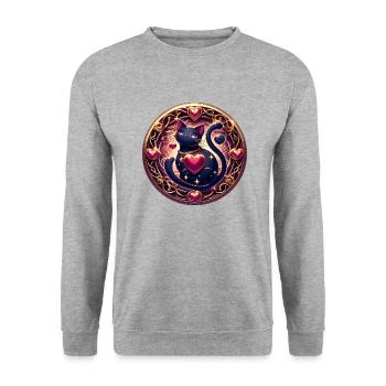 Cat Magic - Unisex Sweatshirt - salt & pepper - Front - Alina (178cm) & Michal (187cm)