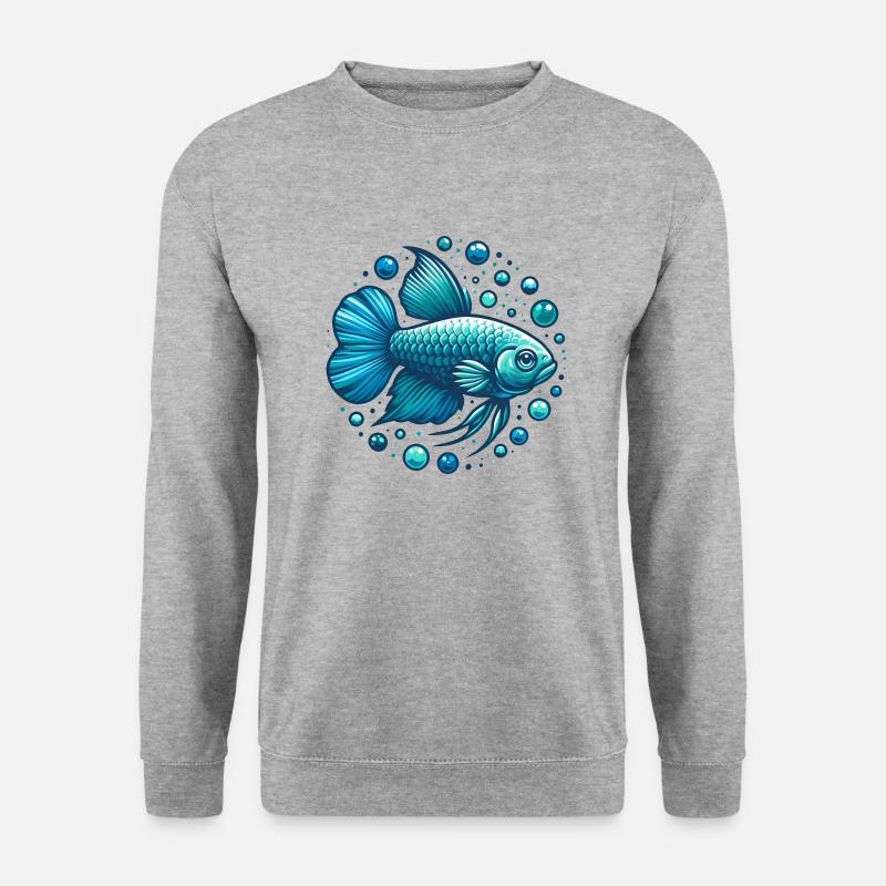 Blaufisch - Unisex Pullover - Weißgrau meliert
